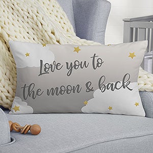 Beyond The Moon Personalized Lumbar Velvet Throw Pillow - 21486-LBV