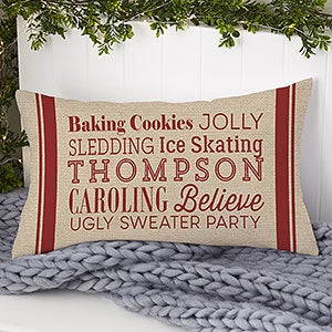 Holiday Traditions Personalized Lumbar Throw Pillow - 21494-LB