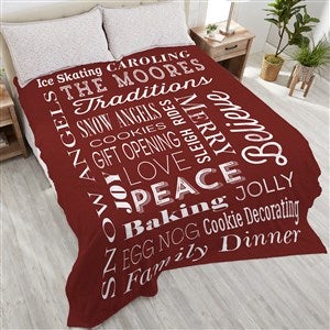 Holiday Traditions Personalized 90x108 Plush King Fleece Blanket - 21495-K