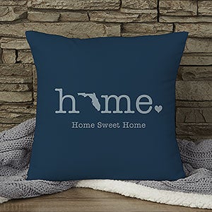 Home State Personalized 14-inch Velvet Throw Pillow - 21527-SV