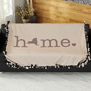 Home State Personalized Tie Blanket - 21528-T