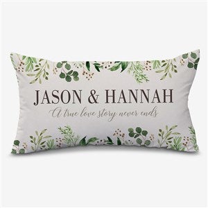 Laurels of Love Personalized Lumbar Velvet Throw Pillow - 21533-LBV
