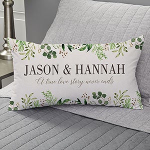 Laurels of Love Personalized Lumbar Velvet Throw Pillow - 21533-LBV