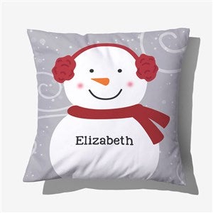 Snowman Family Personalized Small Throw Pillow - 21535-S