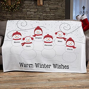 Snowman Family Personalized 50x60 Sweatshirt Blanket - 21537-SW