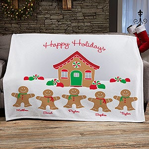 Gingerbread Family Personalized 50x60 Sweatshirt Blanket - 21538-SW