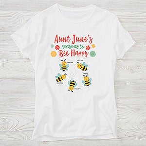Bee Happy Personalized Ladies Fitted Tee - 21581-FT