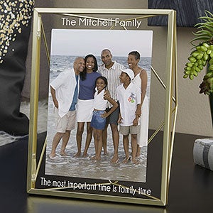 Family Forever Gold Prisma Engraved Photo Frame - 21618