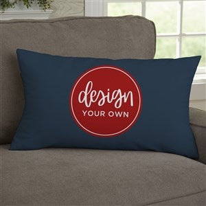 Design Your Own Personalized Lumbar Throw Pillow - Navy Blue - 21633-BL