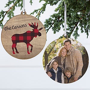 Cozy Cabin Personalized Wood Photo Ornament - 21687-2W