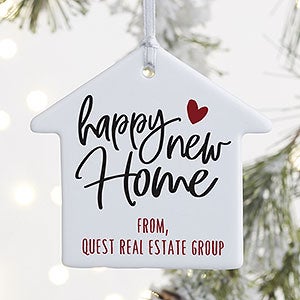 Happy New Home Personalized House Ornament- 3.25 Glossy - 1 Sided - 21699-1