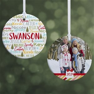 Whimsical Winter Family Personalized Photo Ornament- 2.85 Glossy - 2 Sided - 21702-2S