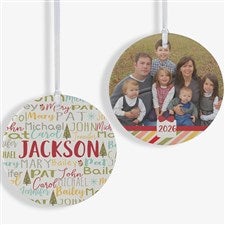 Whimsical Winter Photo Family Personalized Ornament-3.75 Matte - 2 Sided - 21702-2L
