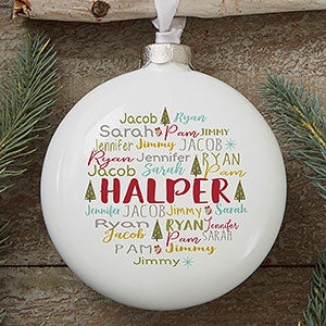 Whimsical Winter Photo Family Personalized Deluxe Ornament- 4 3D Disc- 1 Sided - 21702-D