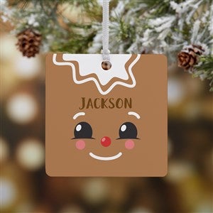 Gingerbread Character Personalized Square Photo Ornament- 2.75" Metal - 1 Sided - 21706-1M