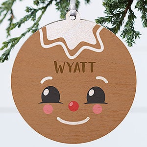 Gingerbread Character Personalized Ornament - 1 Sided Wood - 21706-1W