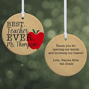 Best Teacher Ever - Small Teacher Ornament Personalized - 21710-2S