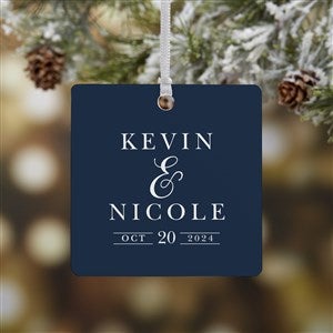 Moody Chic Personalized Wedding Ornament - 1 Sided Metal - 21713-1M