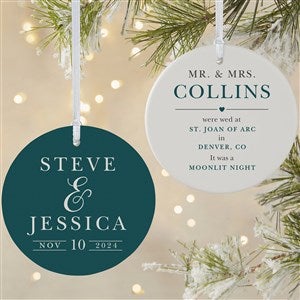 Moody Chic Wedding Personalized Ornament-3.75 Matte - 2 Sided - 21713-2L