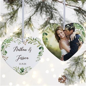 2-Sided Laurels Of Love Personalized Wedding Ornament - 21716-2L