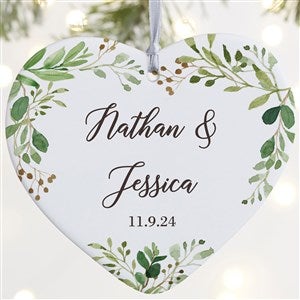 1-Sided Laurels Of Love Personalized Wedding Ornament - 21716-1L
