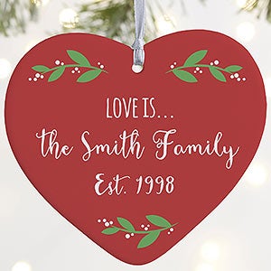 1-Sided Family Established Personalized Heart Ornament - 21719-1L