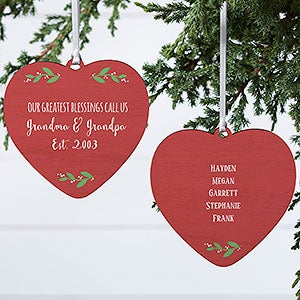 Love Is... Personalized Heart Family Ornament - 2 Sided Wood - 21719-2W