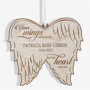 Your Wings Were Ready Personalized Memorial Ornament- Whitewash - 21721-W