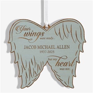 Your Wings Were Ready Personalized Memorial Ornament- Blue Stain - 21721-B