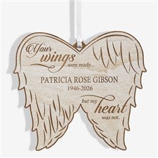 Your Wings Were Ready Personalized Memorial Ornament- Whitewash - 21721-W