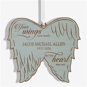 Your Wings Were Ready Personalized Memorial Ornament- Blue Stain - 21721-B