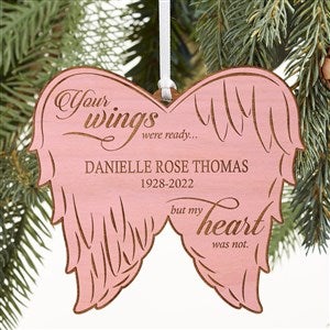 Your Wings Were Ready Personalized Memorial Ornament- Pink Stain - 21721-P