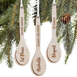 Best Chef Personalized Whitewash Wooden Spoon Ornament - 21722-W