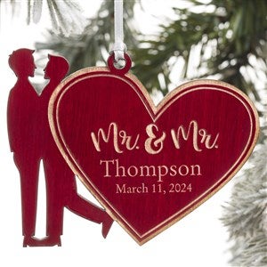 Mr & Mr Personalized Christmas Red Wood Ornament - 21727-RMM