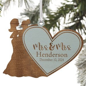 Mrs & Mrs Personalized Christmas Blue Wood Ornament - 21727-MSB