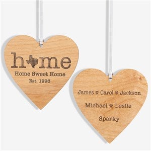 Home State Personalized 2 Sided Wood Ornament- Natural - 21729