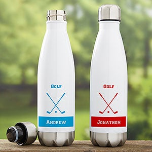 Preppy Tennis Personalized Water Bottle