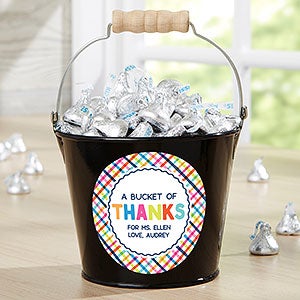 Bucket of Thanks Personalized Black Mini Metal Bucket - 21760-B