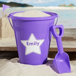 Shapes Personalized Purple Plastic Beach Pail & Shovel - 21762-P
