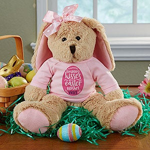 Bunny Kisses & Easter Wishes Pink Plush Easter Bunny - 21765-P