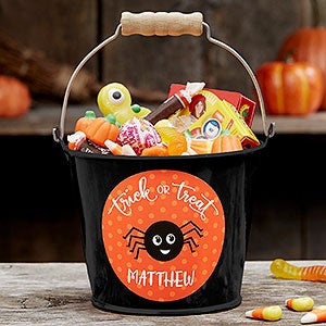 Halloween Character Personalized Halloween Treat Bucket-Black - 21831-B