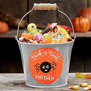 Halloween Character Personalized Halloween Treat Bucket-Silver - 21831-S