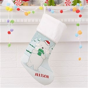 Whimsical Winter Characters Personalized Ivory Christmas Stockings - 21843-I