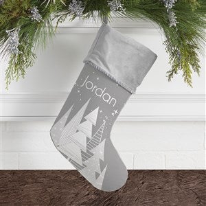 Frosty Neutrals Personalized Grey Christmas Stockings - 21846-GR