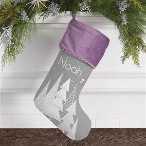 Frosty Neutrals Personalized Purple Christmas Stockings - 21846-P