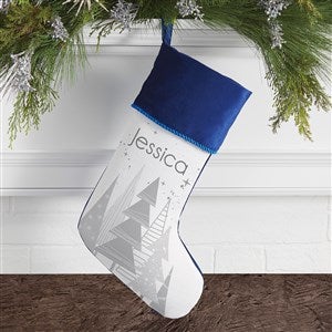 Frosty Neutrals Personalized Blue Christmas Stockings - 21846-BL