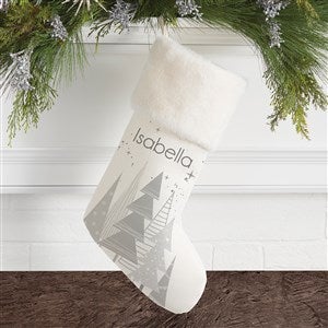 Frosty Neutrals Personalized Ivory Faux Fur Christmas Stockings - 21846-IF