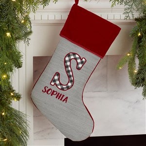 Farmhouse Christmas Personalized Burgundy Christmas Stockings - 21847-B