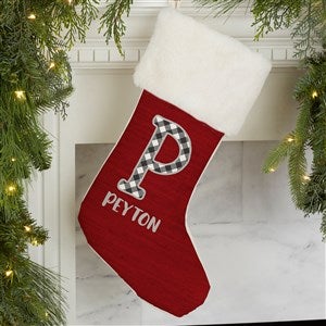 Farmhouse Christmas Personalized Ivory Faux Fur Christmas Stockings - 21847-IF