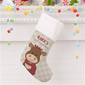 Personalised Christmas Stocking Baby's First Christmas Rudolph Red